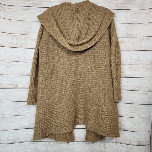 Anthropologie Kimchi Blue Camel Brown Knit Chunky Hooded Cardigan Women's XS - Picture 10 of 16